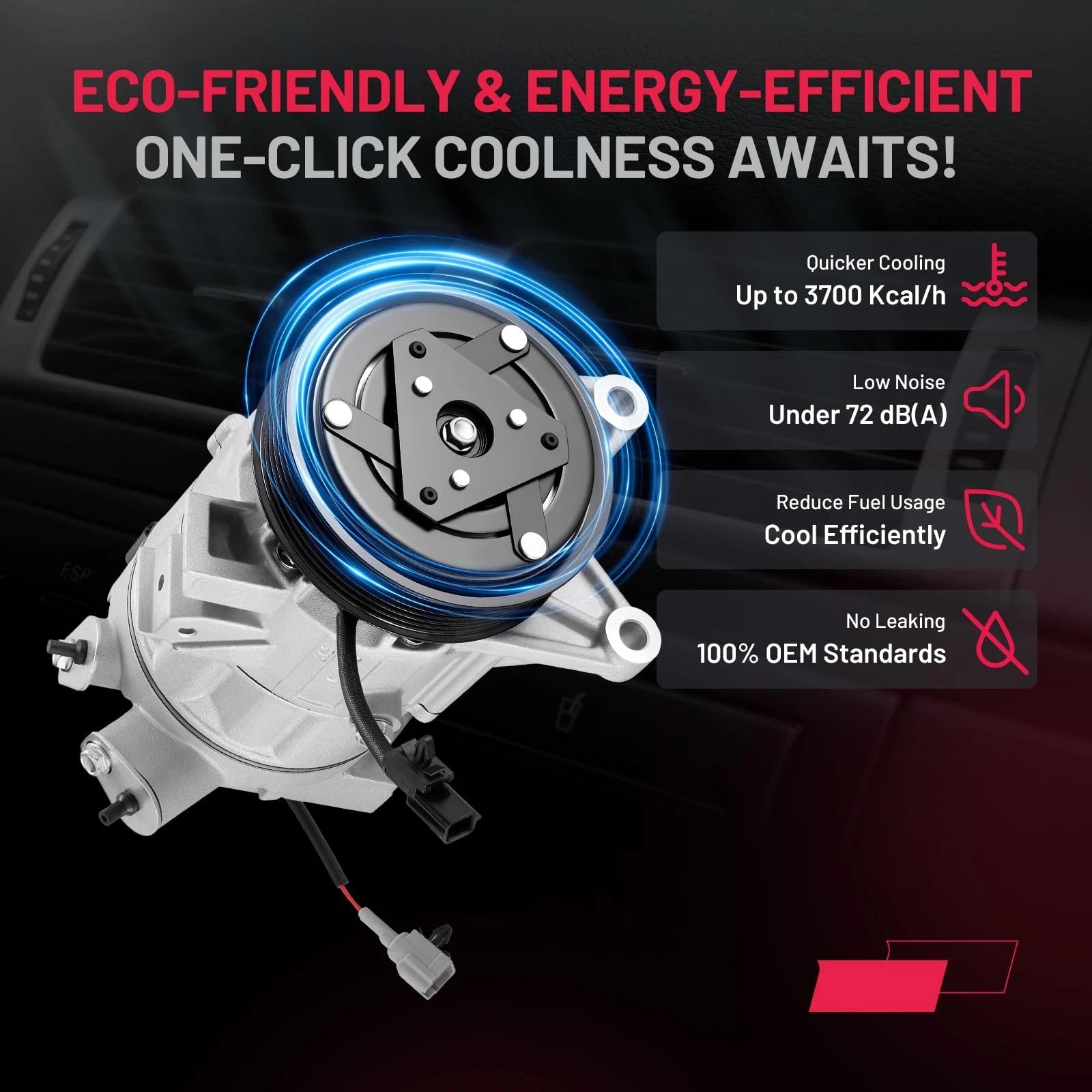 A/C Compressor for Ford E-250 E-350 Econoline (1990–1996)