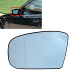 Left Blue Heated Side Mirror Glass with Plate for Mercedes S Class (1999-2003)
