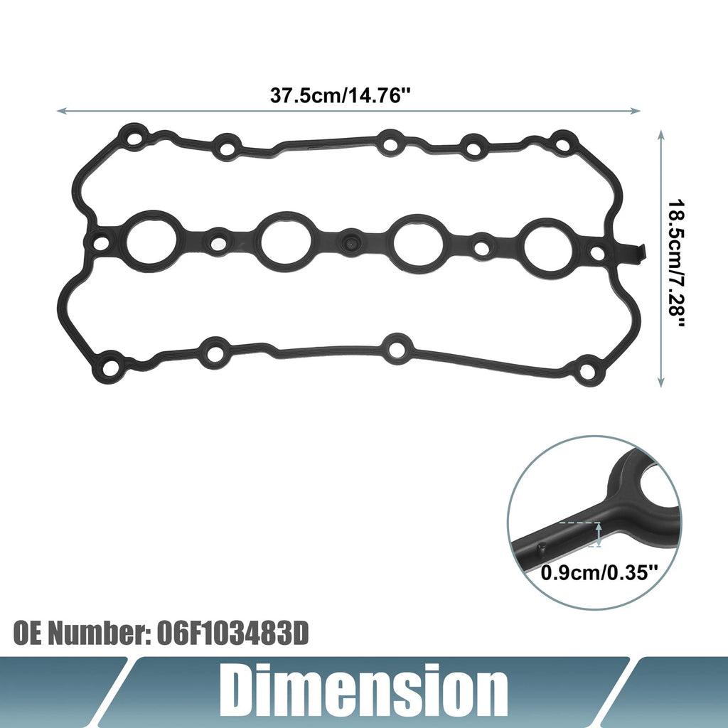 Engine Valve Cover Gaskets 06F103483D for Audi A4 (2005–2009) Black Rubber