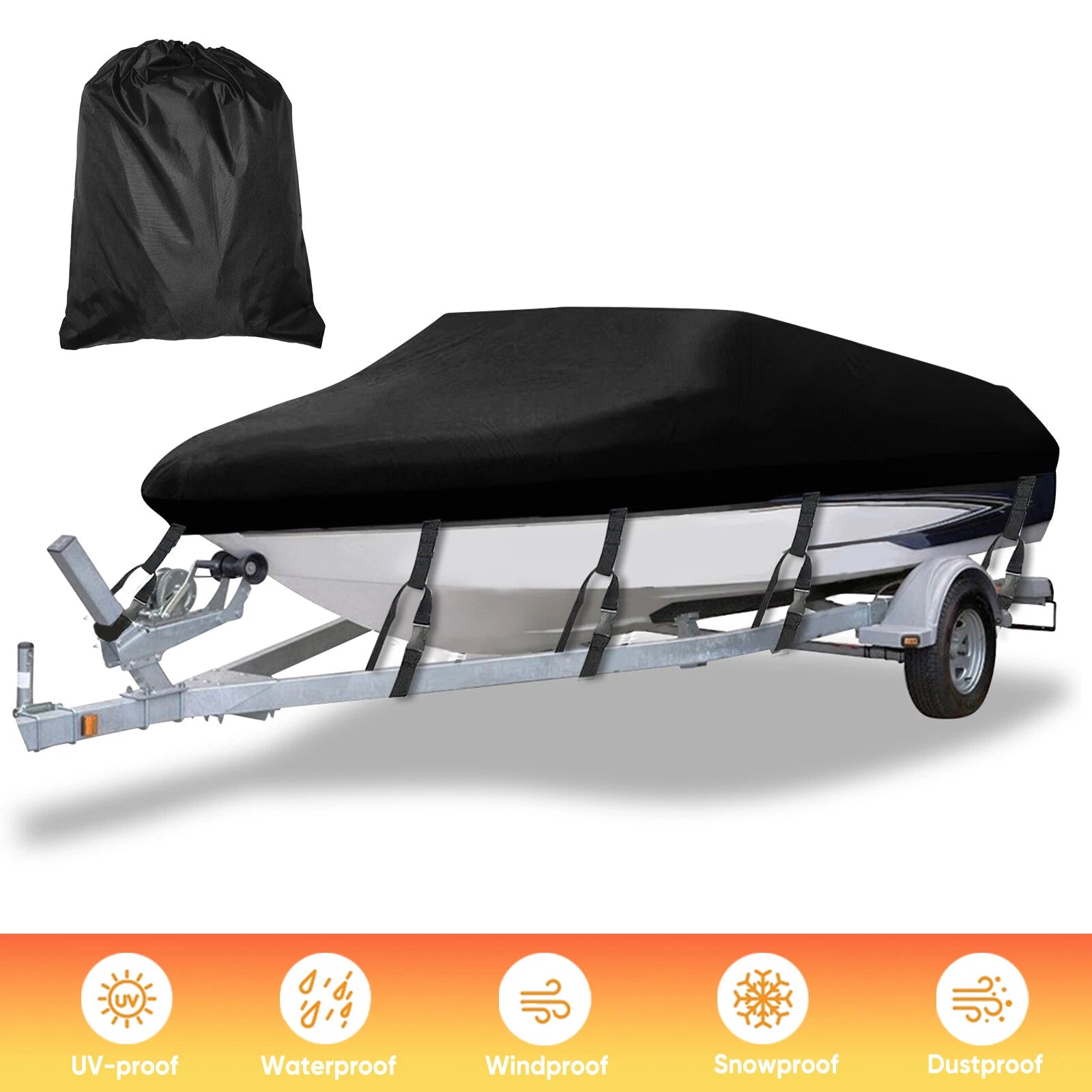 Heavy Duty Boat Cover for V-Hull (2020–2022) UV Waterproof Trailerable