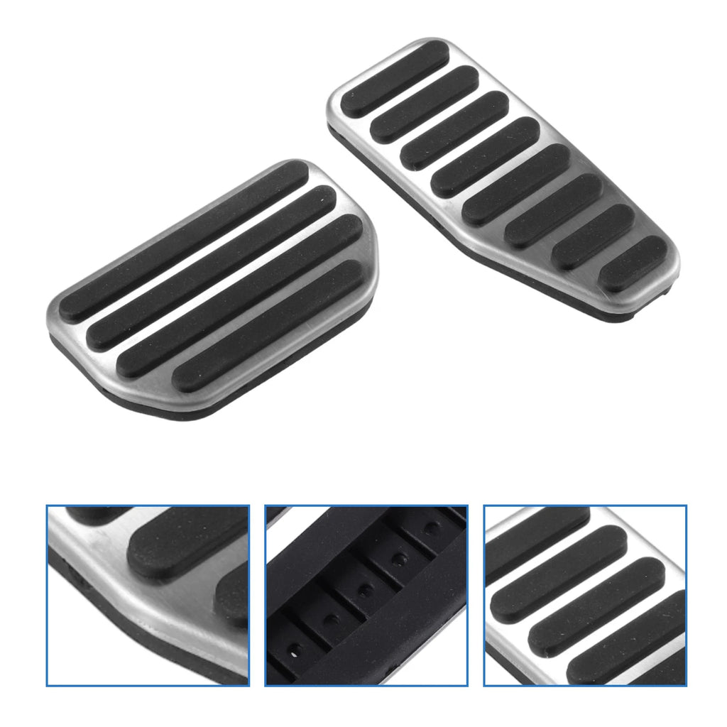 2X Gas Brake Pedal Covers for Suzuki Jimny JB64W (2018–2022) Silver Tone