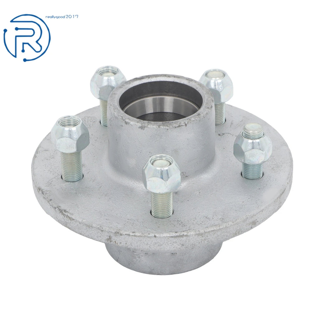 Set of 2 Hot Dipped Galvanized 3500lbs 5 Lug Trailer Hubs with Bearings