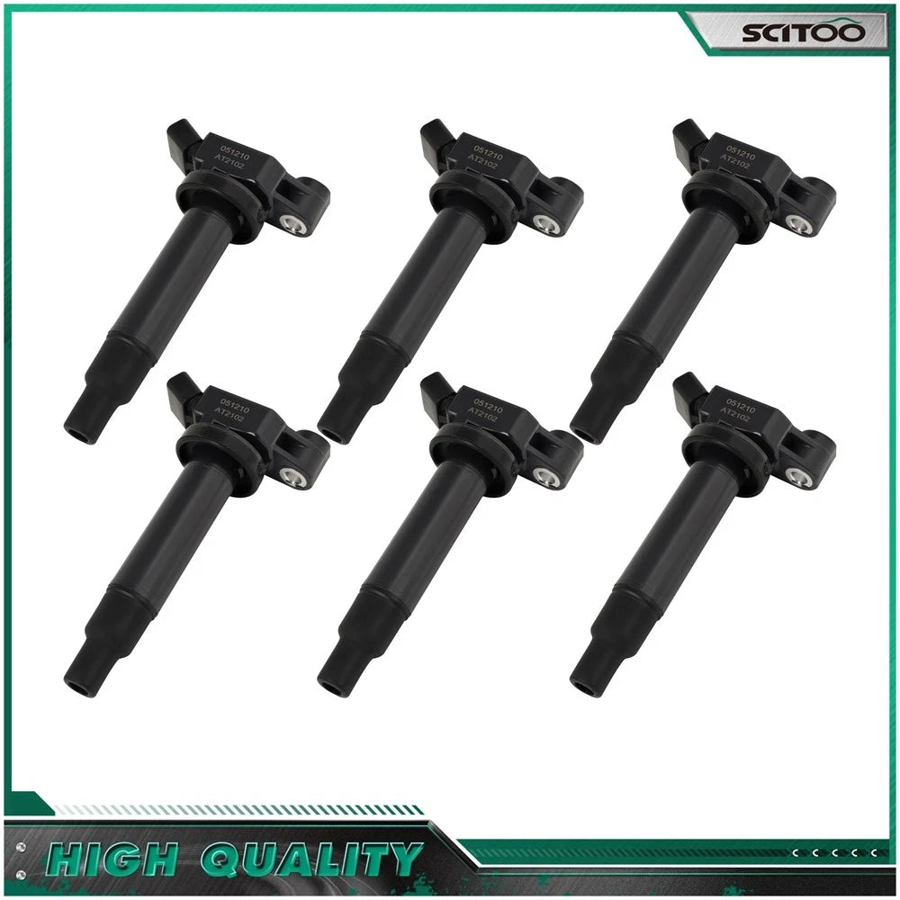 Set of 6 Ignition Coils for Toyota Highlander Sienna Solara (2004–2008)