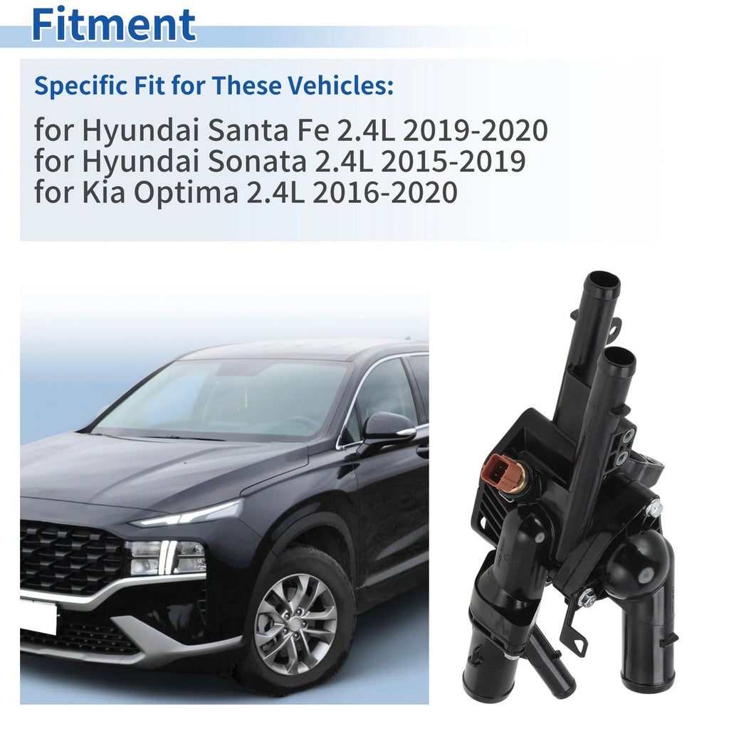 Coolant Thermostat Housing Assembly for Hyundai Santa Fe (2019–2020) Sonata (2015–2019) 2.4L