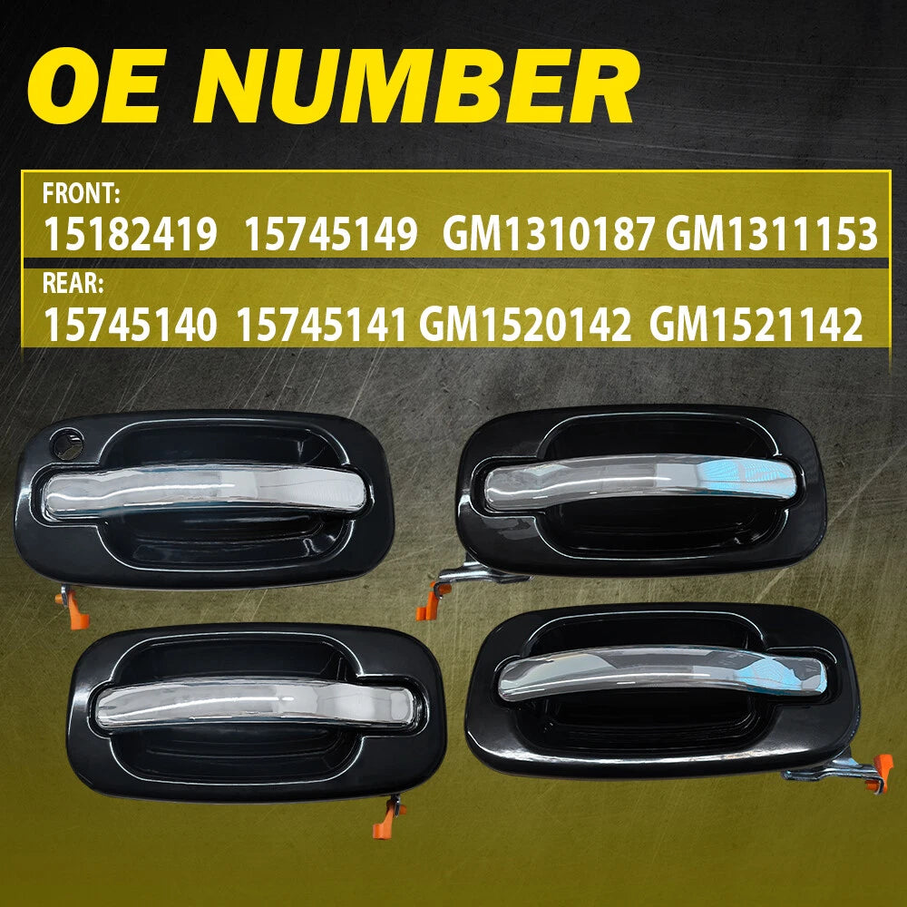 Set of 4 Outer Door Handles for Chevy Silverado GMC Sierra Cadillac (1999–2006)