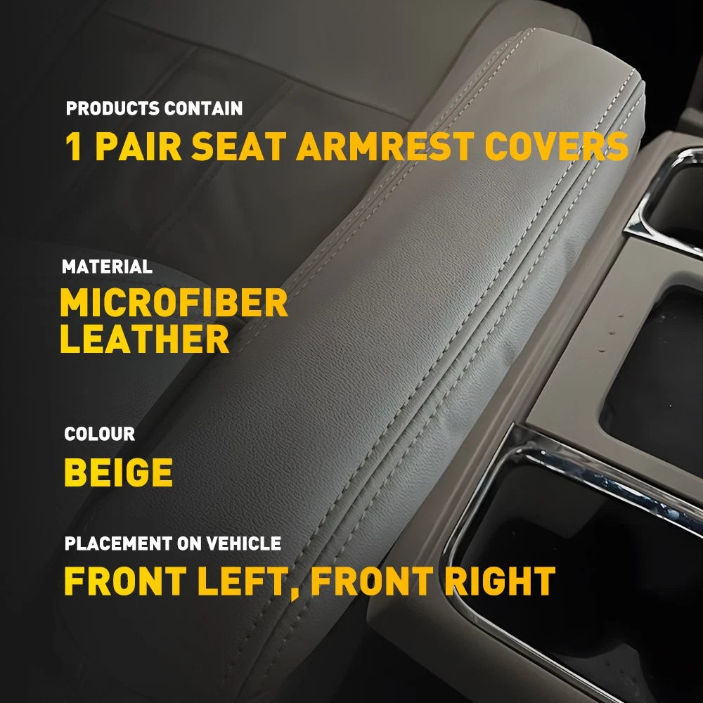 Leather Seat Armrest Cover for Chrysler Town & Country (2011-2016) Beige