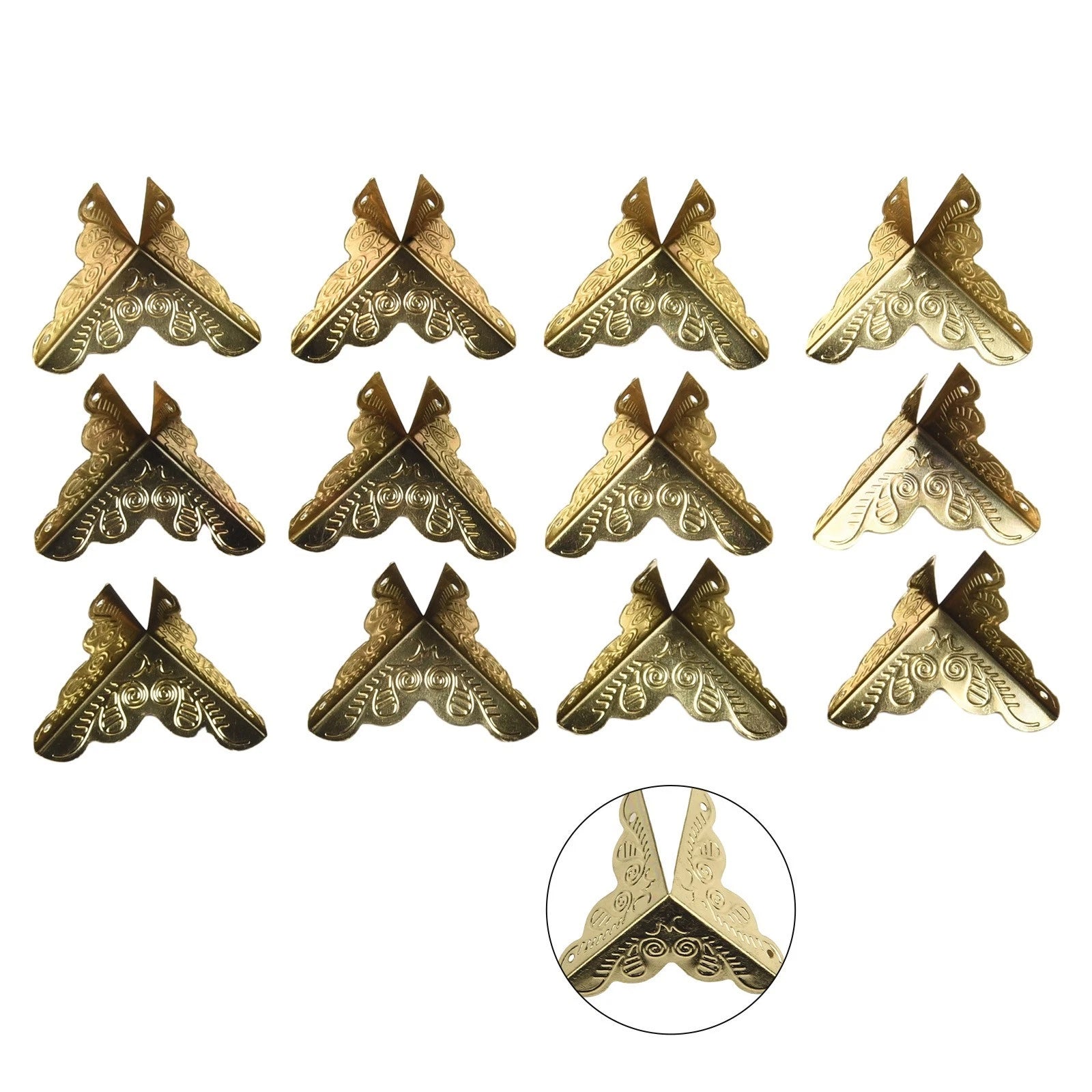 12Pcs Triangle Rattan Carved Corners for Furniture Decor