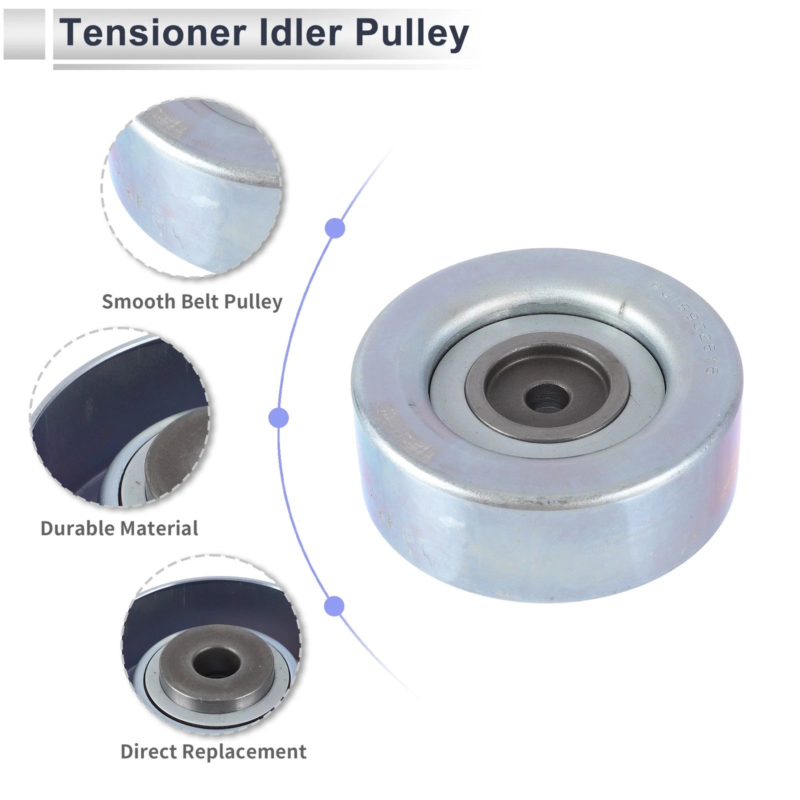 Drive Belt Idler Pulley for Hyundai Sonata (1990–1998) Kia No.MD308882 1 Pc