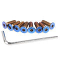 Set of 8 Steering Wheel Conical Screws for M5 (Blue)