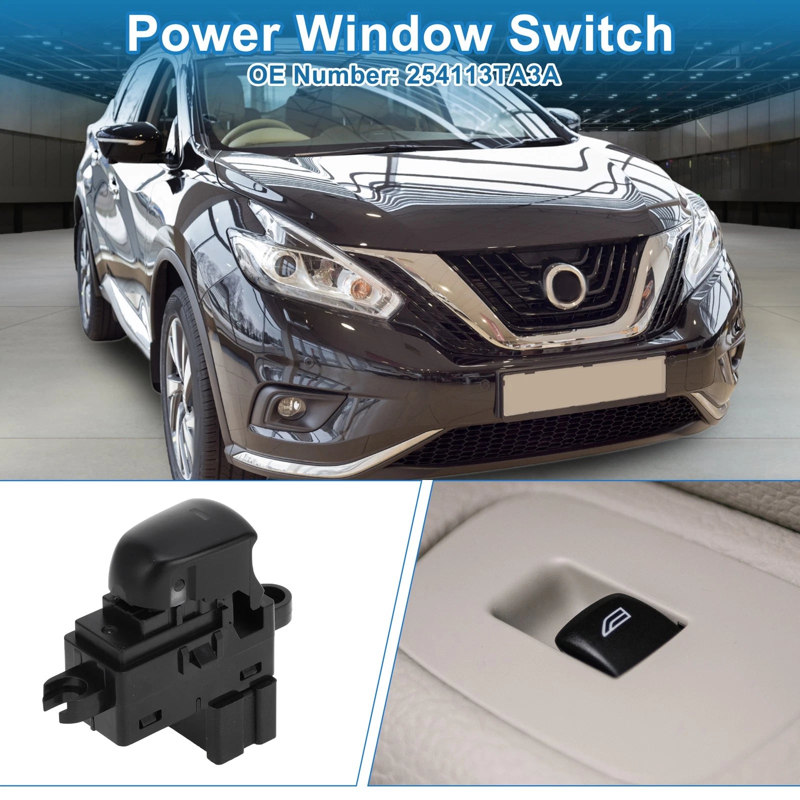 Rear Power Window Switch for Nissan Altima Murano Pathfinder (2002–2019) No. 254113TA3A