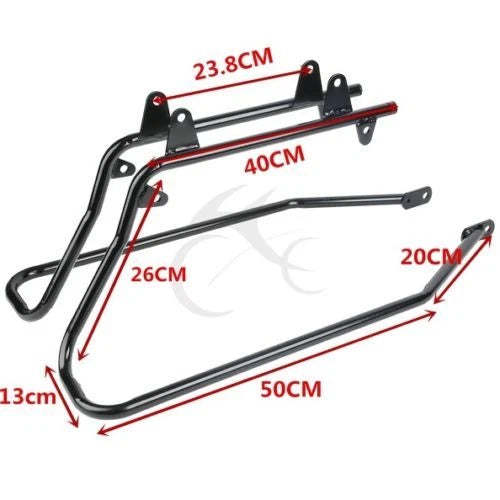 Saddlebags w/ 5x7" Speaker Cutout & Brackets for Harley Softail Fatboy (1984–2017)