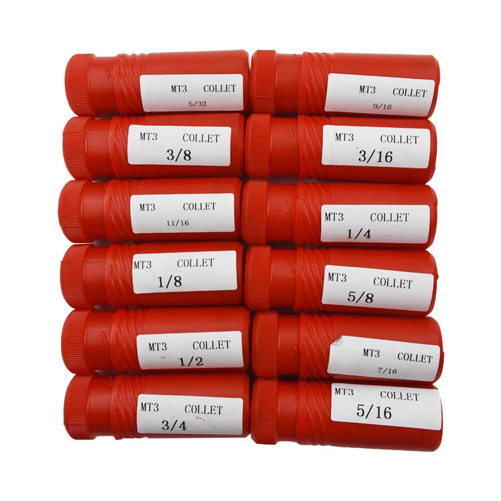 Set of 12 Morse Taper Shank Collets for Various Models