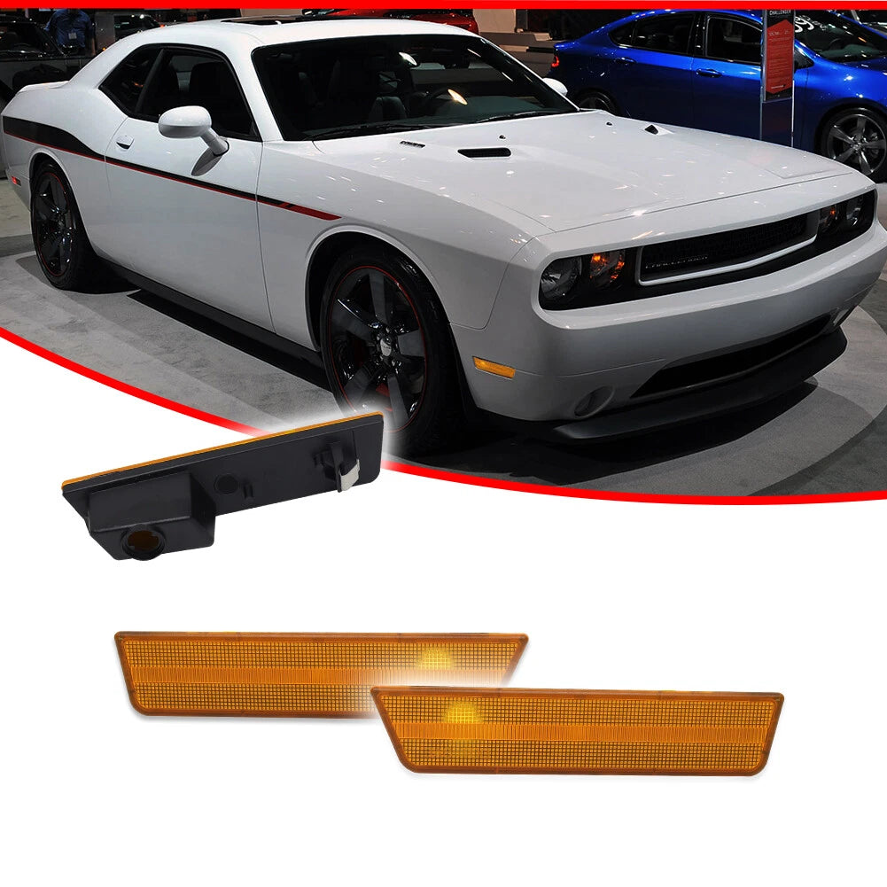 Set of 2 Front Fender Side Marker Light Housings for Dodge Challenger (2008–2014)