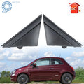 Set of 2 Gloss Black Door Mirror Flag Cover Moldings for Fiat 500 (2012–2017)