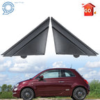 Set of 2 Gloss Black Door Mirror Flag Cover Moldings for Fiat 500 (2012–2017)