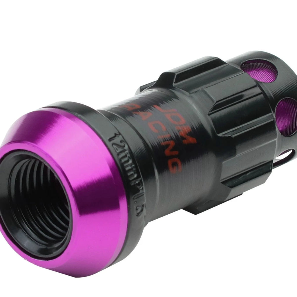 Set of 16 Aluminum Purple Rim Lock Nuts + Adapter M12x1.5 for Automotive