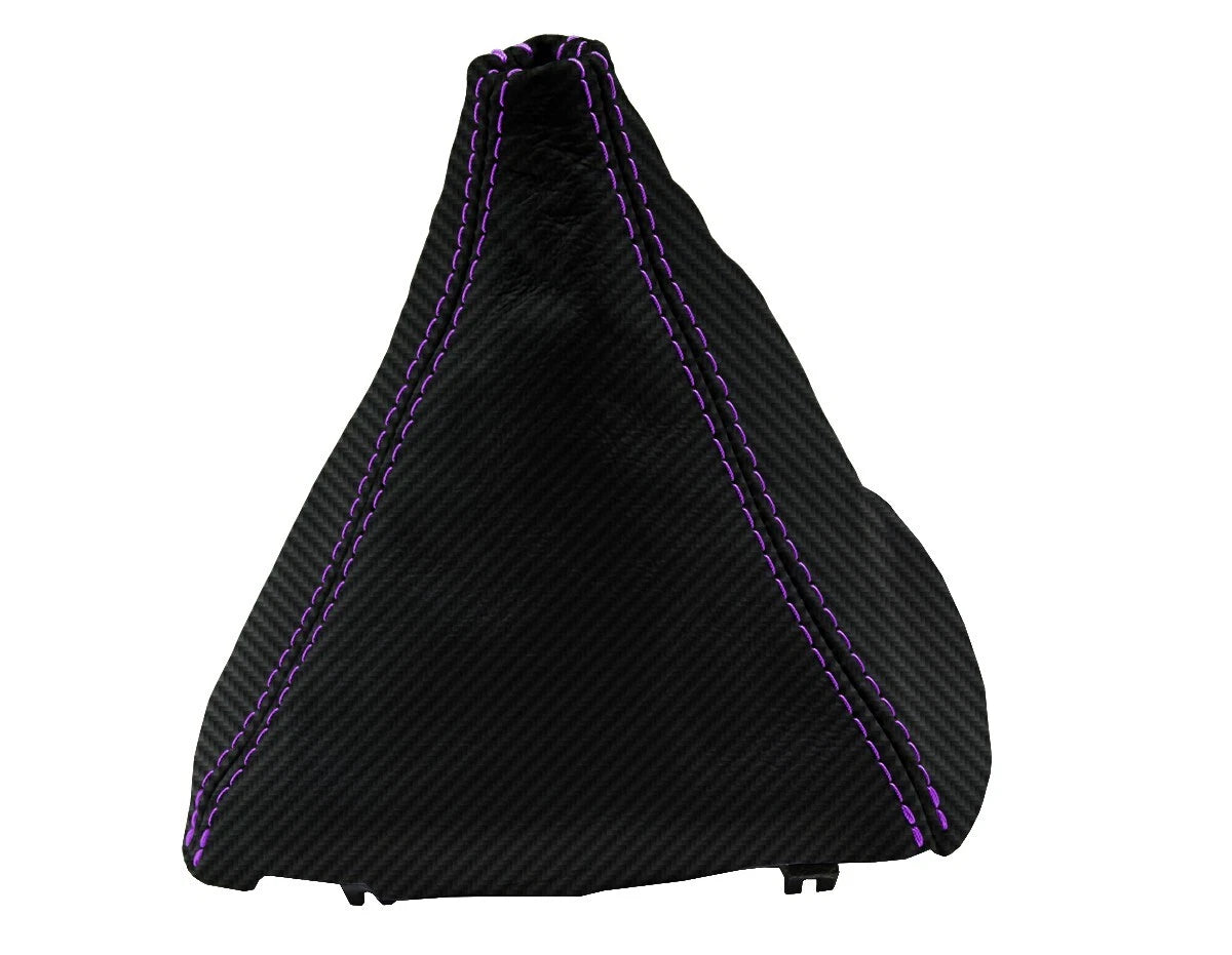 Carbon Fiber Manual Shift Boot Cover for Acura Integra (1994–2001) Purple Stitch