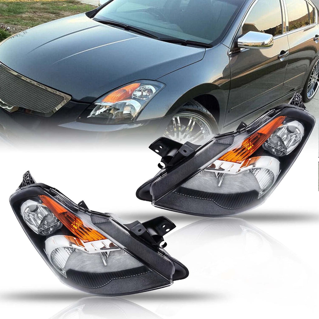 Set of 2 Black OE Style Headlights for Nissan Altima (2007–2009)