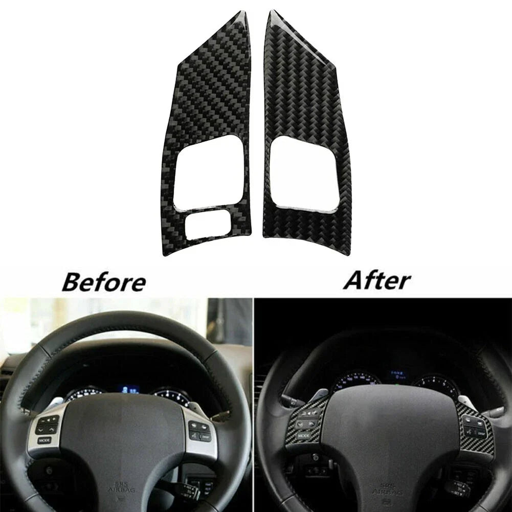 REAL CARBON FIBER Steering Wheel Button Cover for LEXUS IS (2006���2012)