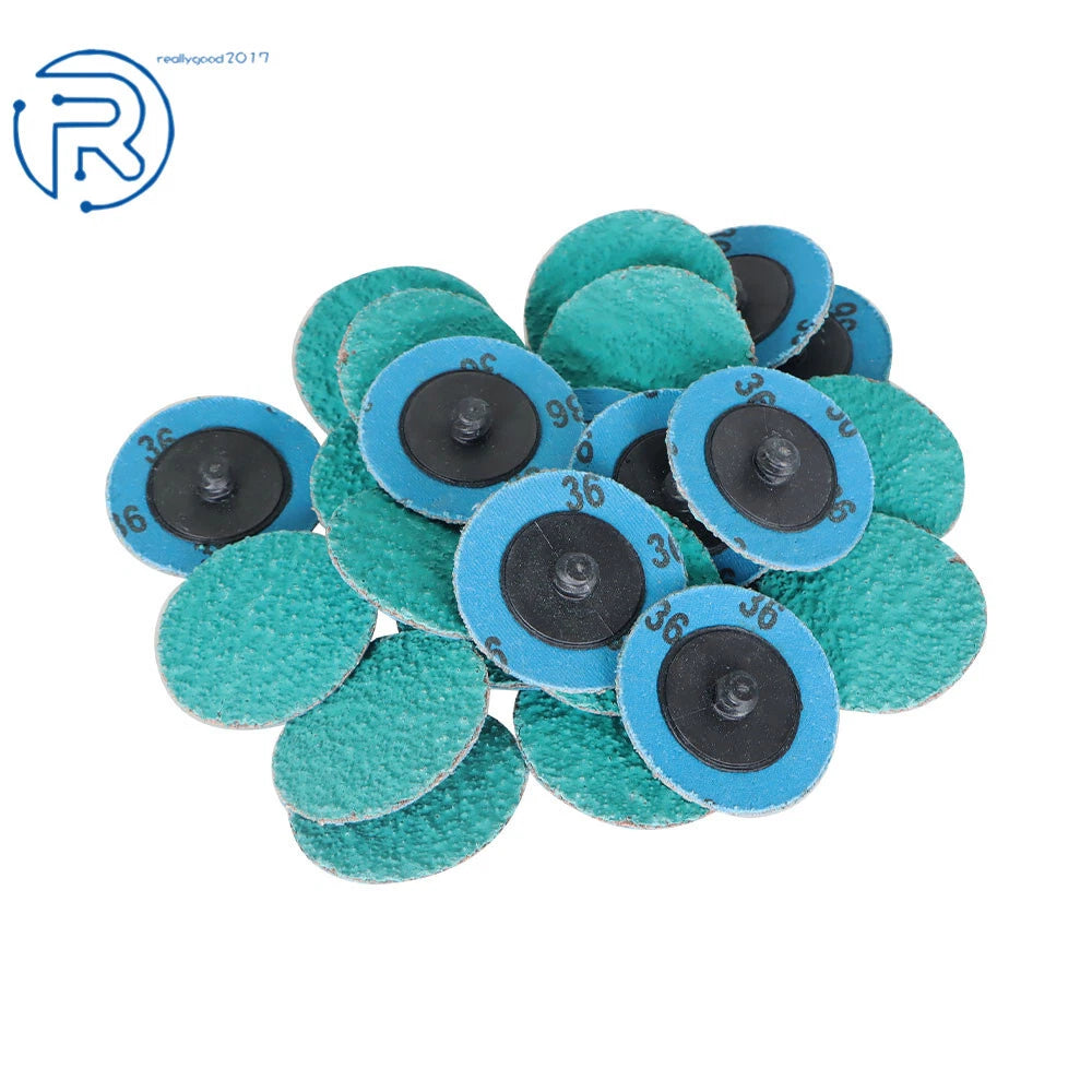 25 Pack 2 Inch 36 Grit Zirconia Quick Change Sanding Discs
