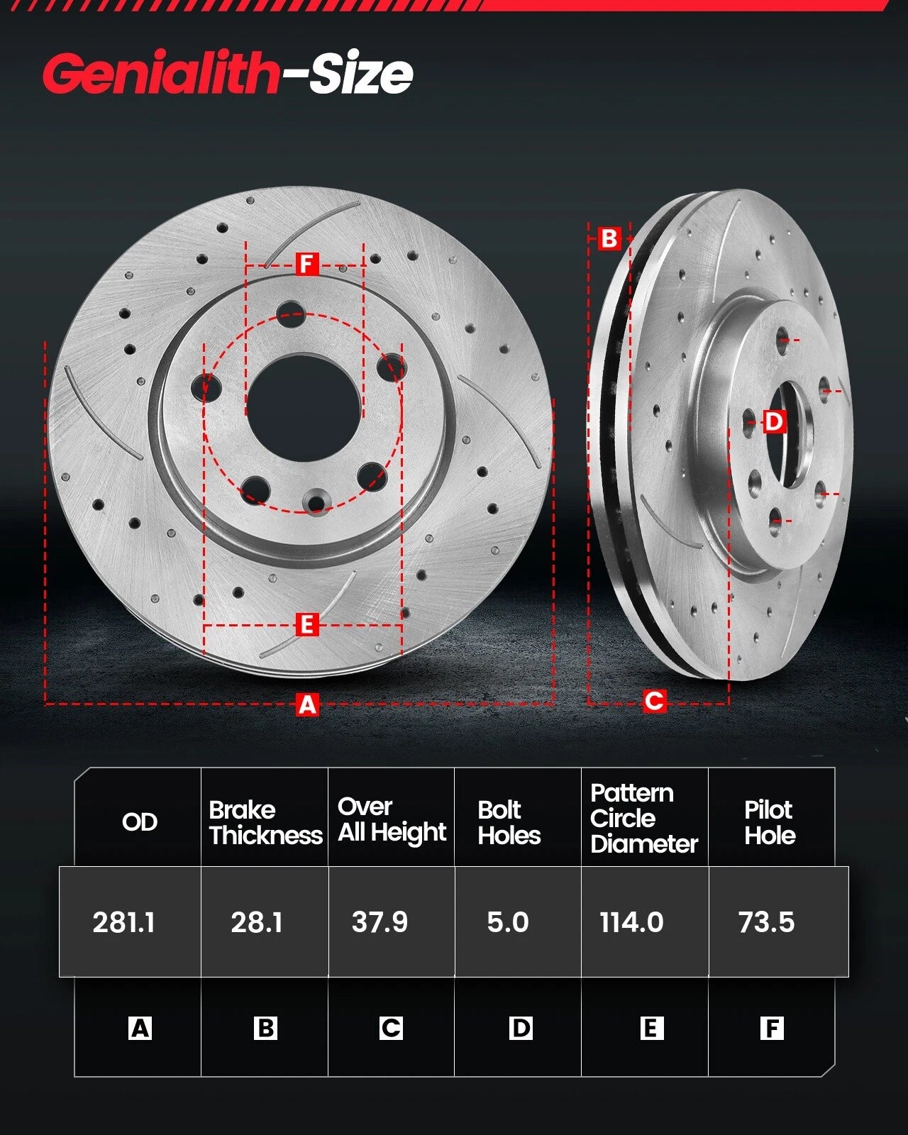 Front Rotor Ceramic Brake Pads for Chrysler Town & Country (2008–2016)