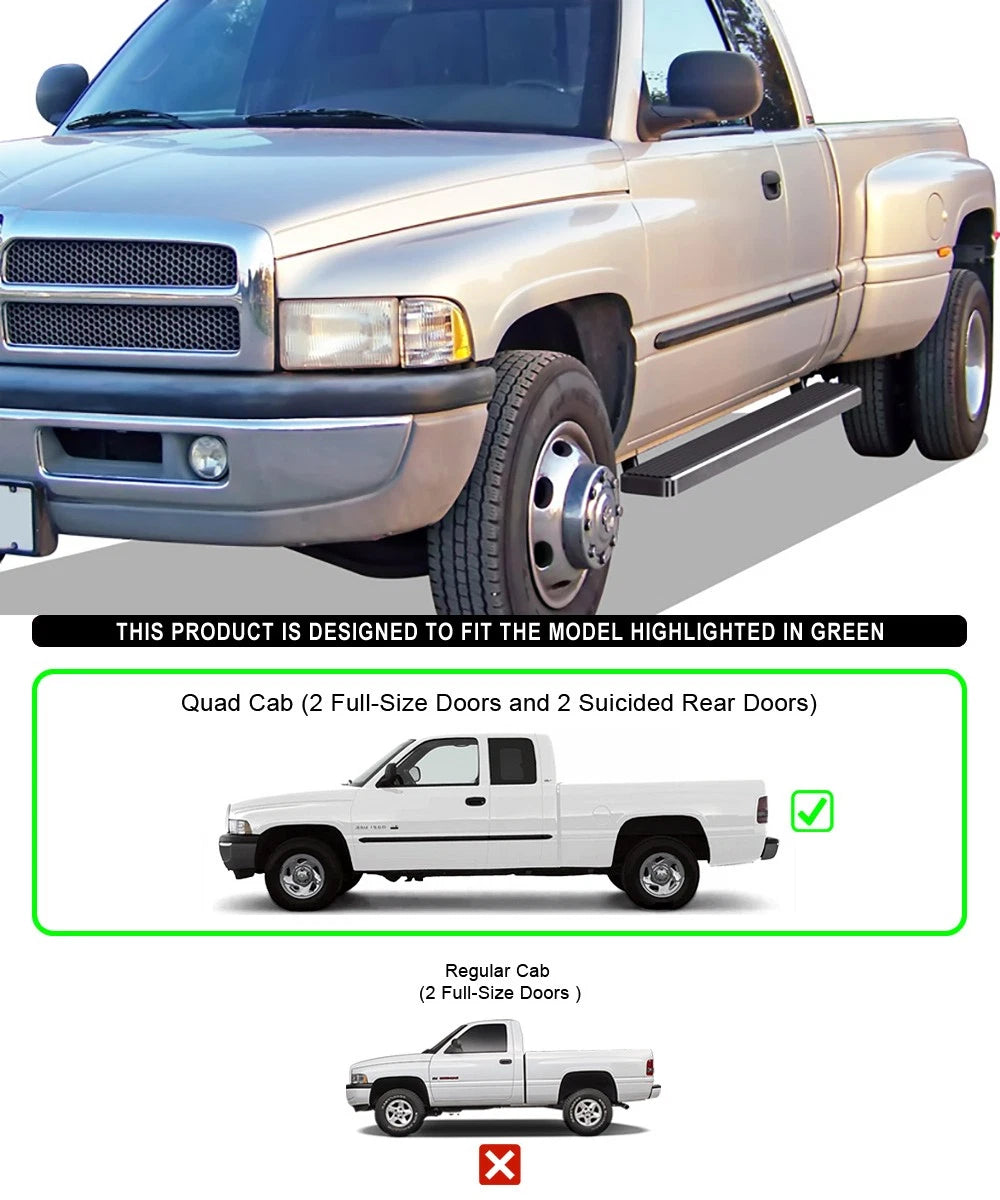 6in Stainless Steel Side Steps for Dodge Ram 1500 2500 3500 (1994-2001)