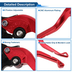 Adjustable Short Brake Clutch Levers for Honda VFR750 (1991–1997) Red 1 Pair