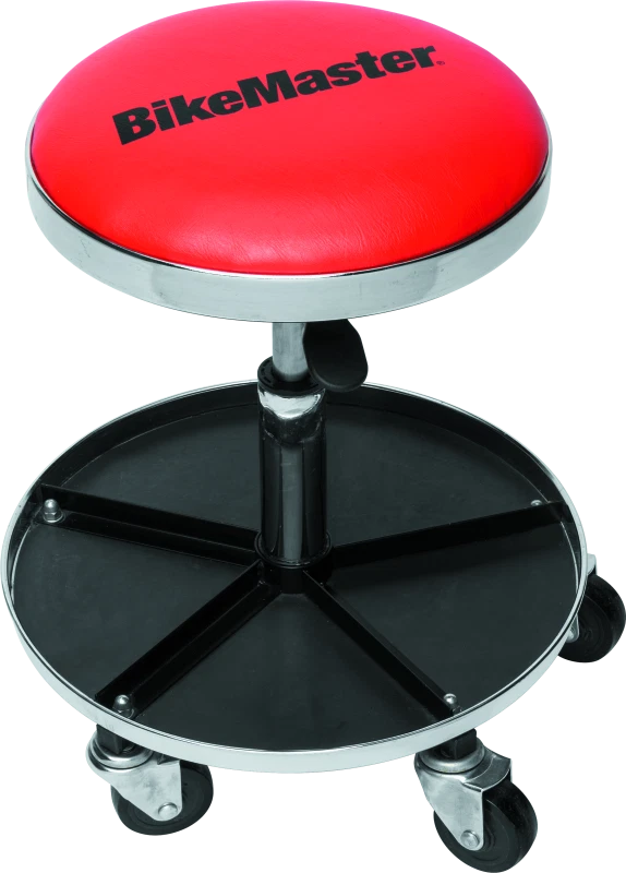 BikeMaster Ultimate Shop Stool with Tool Caddy for Universal Use (Adjustable Height)