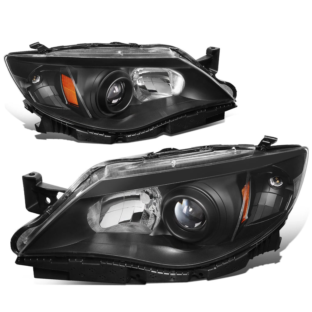 Projector Headlight Lamps for Subaru Impreza (2008–2011) Black/Amber