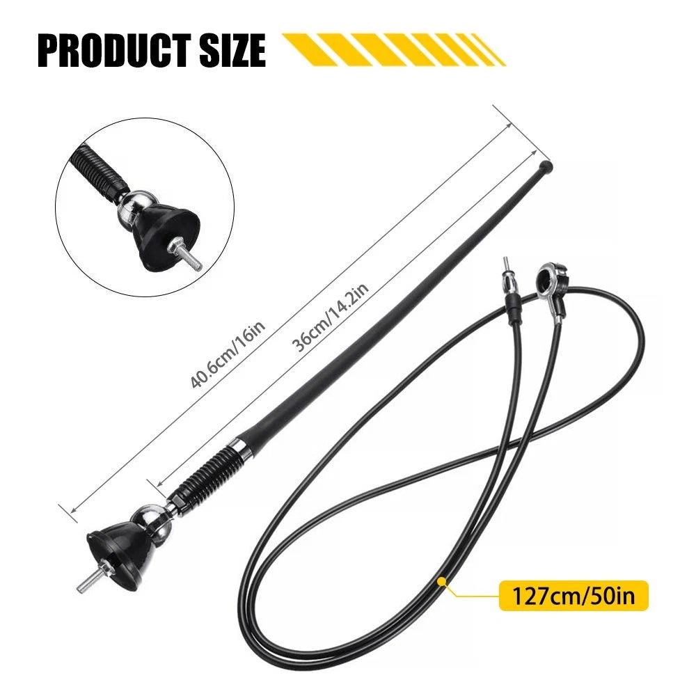 16" Universal Mount Swivel Base Car Radio Antenna for All Vehicles