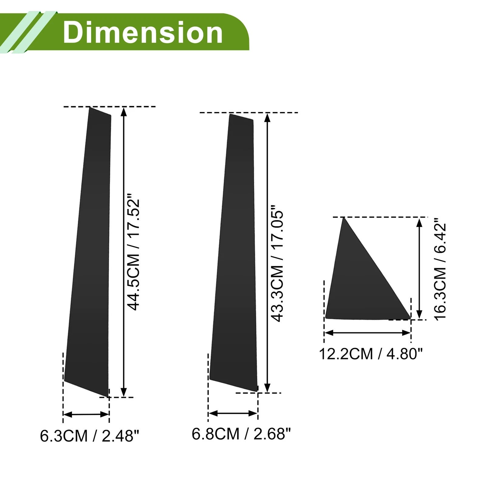 Set of 6 Pillar Window Trim for Chevrolet Optra (2004–2009) Black