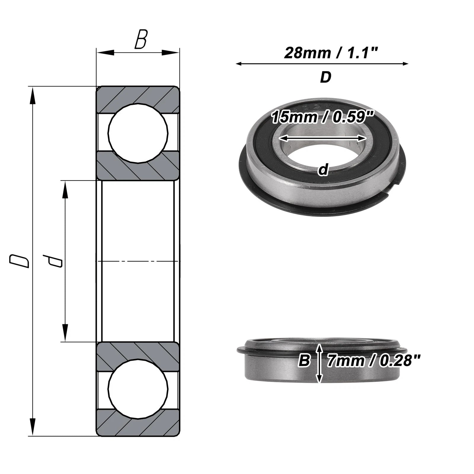 Deep Groove Ball Bearings 6902NR2RS for Various Models (15x28x7mm)