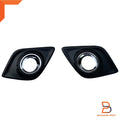 Black Fog Lamp Cover Chrome Trim for Toyota Hilux Ute (2015-2020)