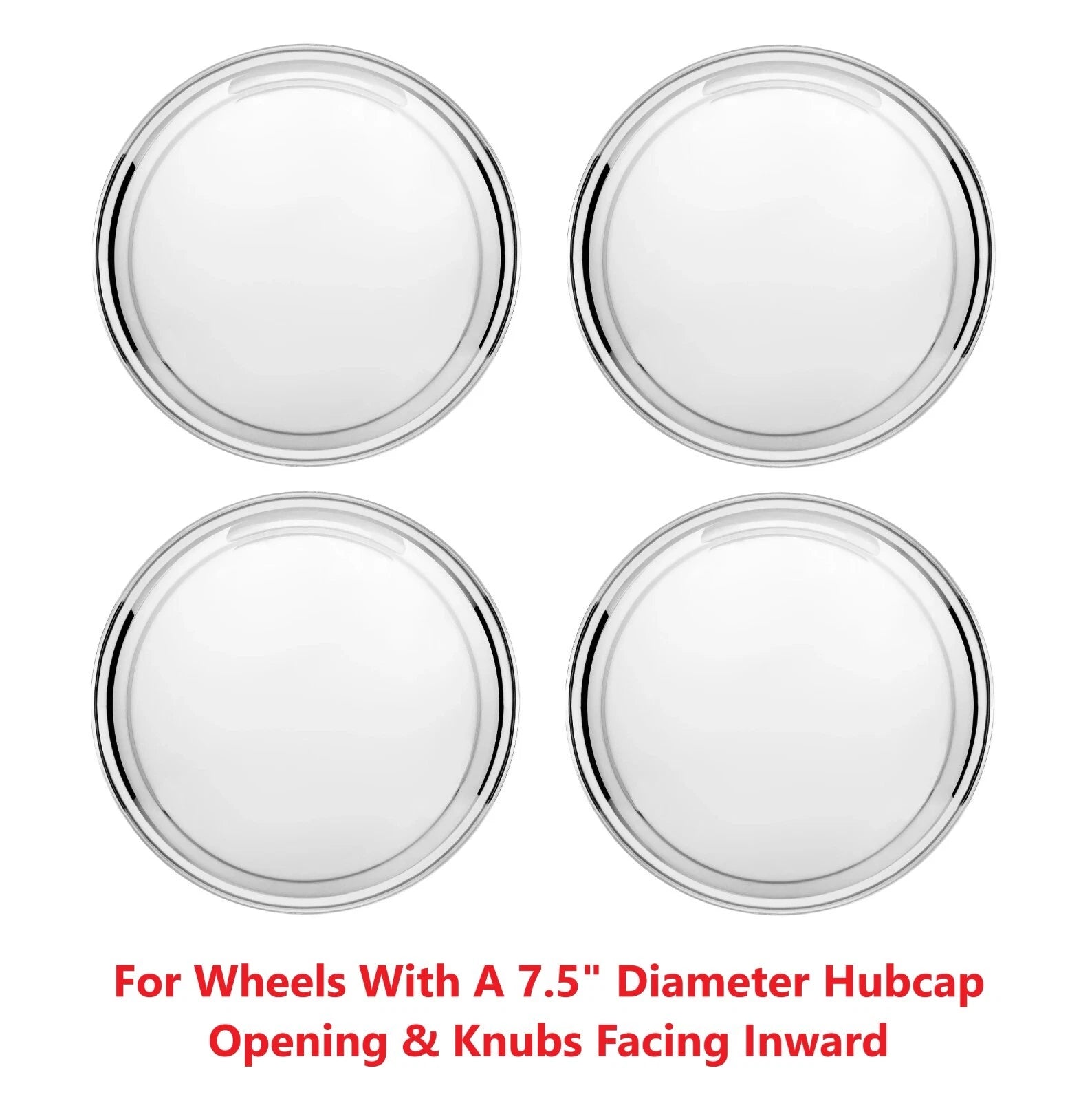 Stainless Steel Hubcaps Set for 1947–1948 Ford with 7.5 In Wheel Opening