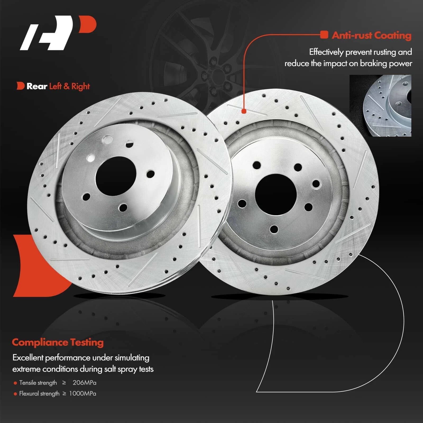 Drilled Brake Rotors & Ceramic Pads for Infiniti G37 (2008–2013)