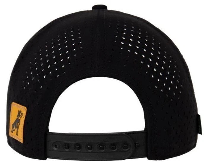 Mack Trucks Snapback Hat Black Gold Logo Mesh Panels Flat Brim Cap
