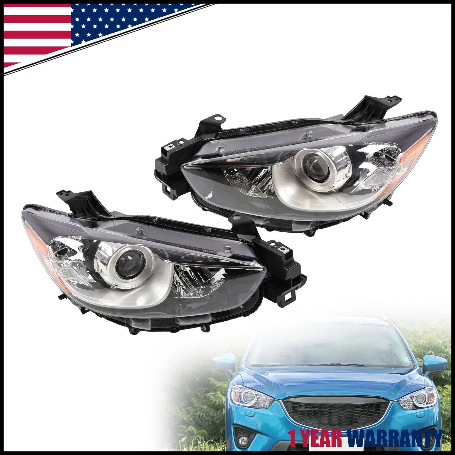 Halogen Headlight Lamp Pair for Mazda CX-5 (2013–2016)