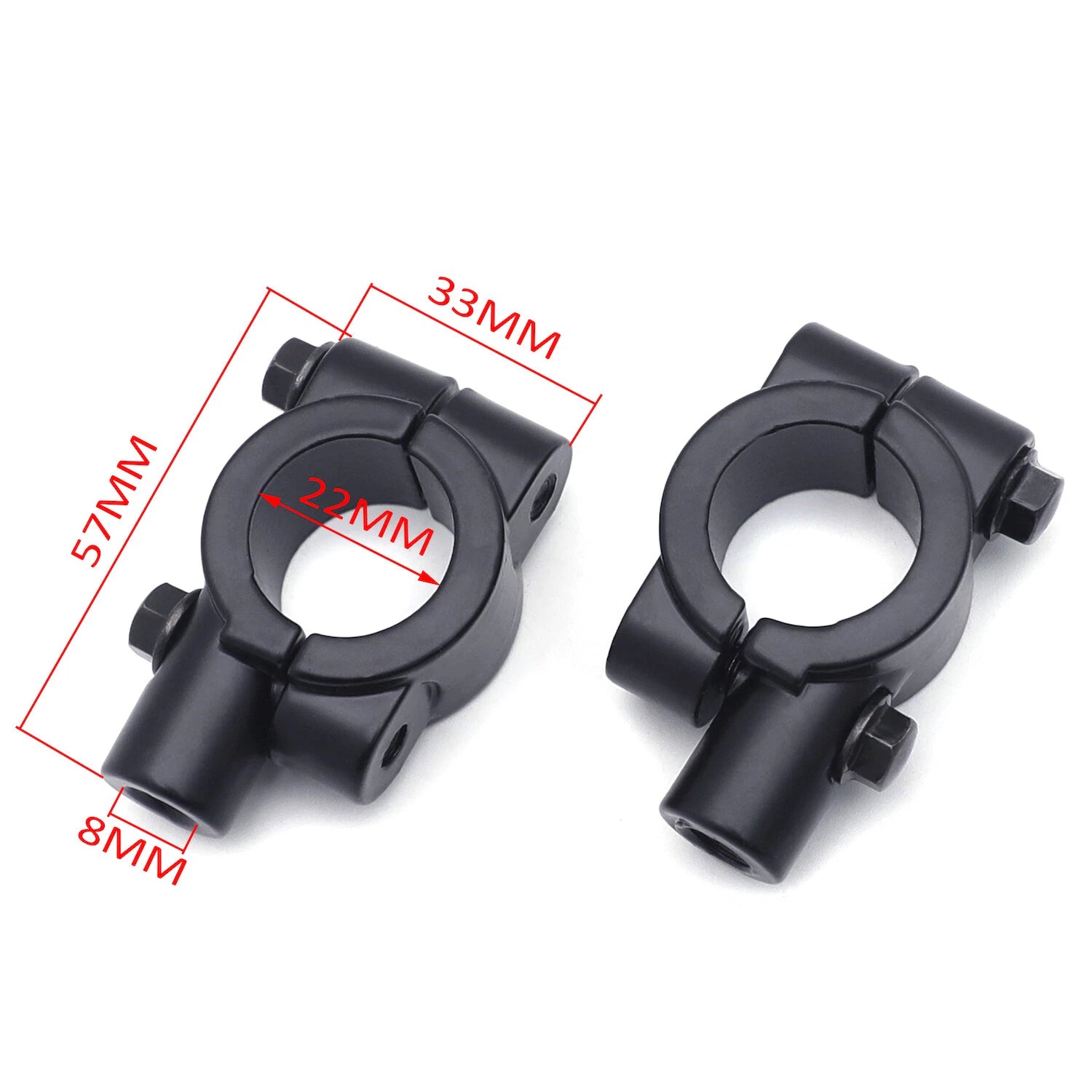 Handlebar Mirror Clamp for Motorcycle (8MM, 7/8", 22mm)
