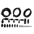 Power Steering Oil Line Kit for Universal Remote Reservoir (Black)