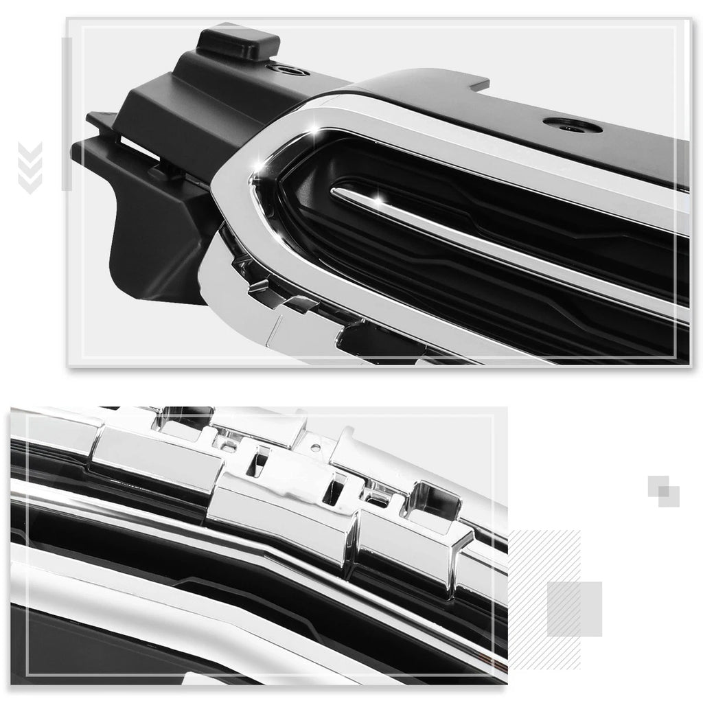 Matte Black Upper Grille w/Badge Slot + Chrome Trim for Chevy Cruze Limited (2015–2016)