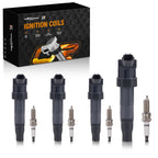 4x Ignition Coil and 4x Spark Plug for Hyundai Genesis 4.6L V8 (2009–2012)