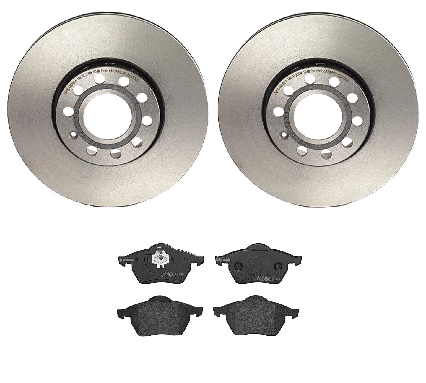 Brembo Front Brake Kit Disc Rotors 288mm & Low-Met Pads for Audi A4 (1996–2001)