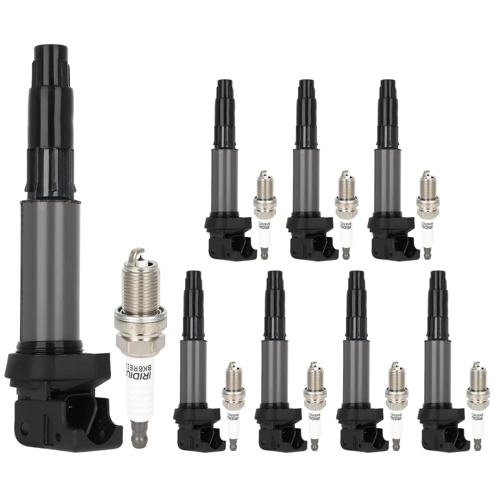 Set of 8 Ignition Coils & Spark Plugs for BMW 545i 550i 645Ci 650i 745i X5