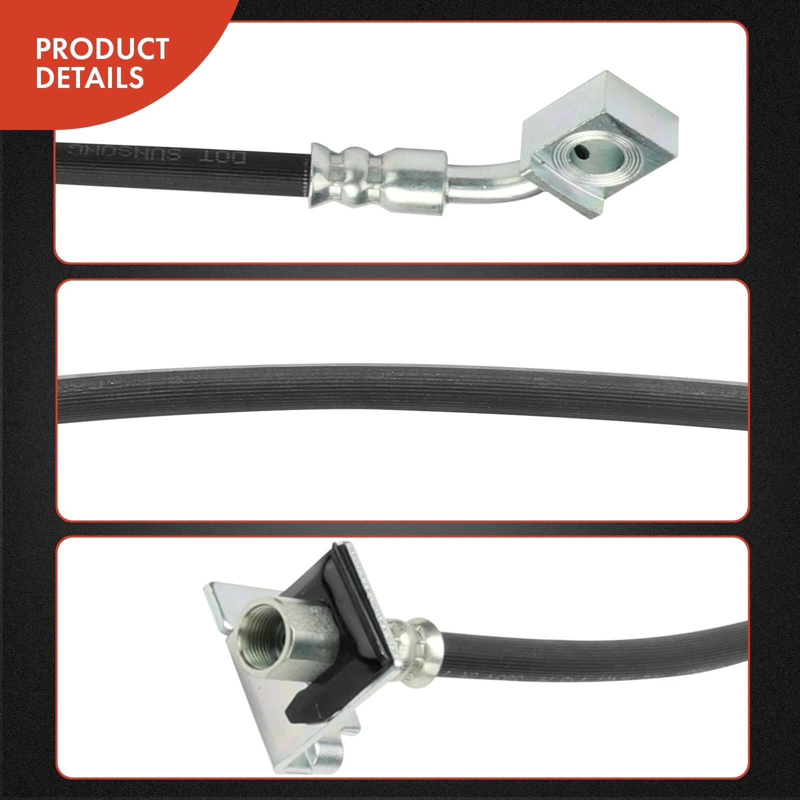 2X Front Brake Hydraulic Hose for Chevy Express 2500 3500 (2003-2018)