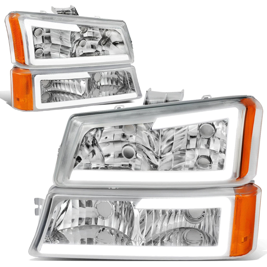 LED DRL Headlight Bumper Signal Lamps for Chevy Silverado Avalanche (2003–2007)