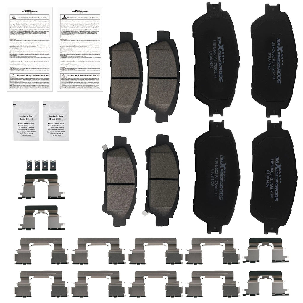 Front & Rear Ceramic Brake Pads Kit for Toyota Sienna (2004–2010) D906