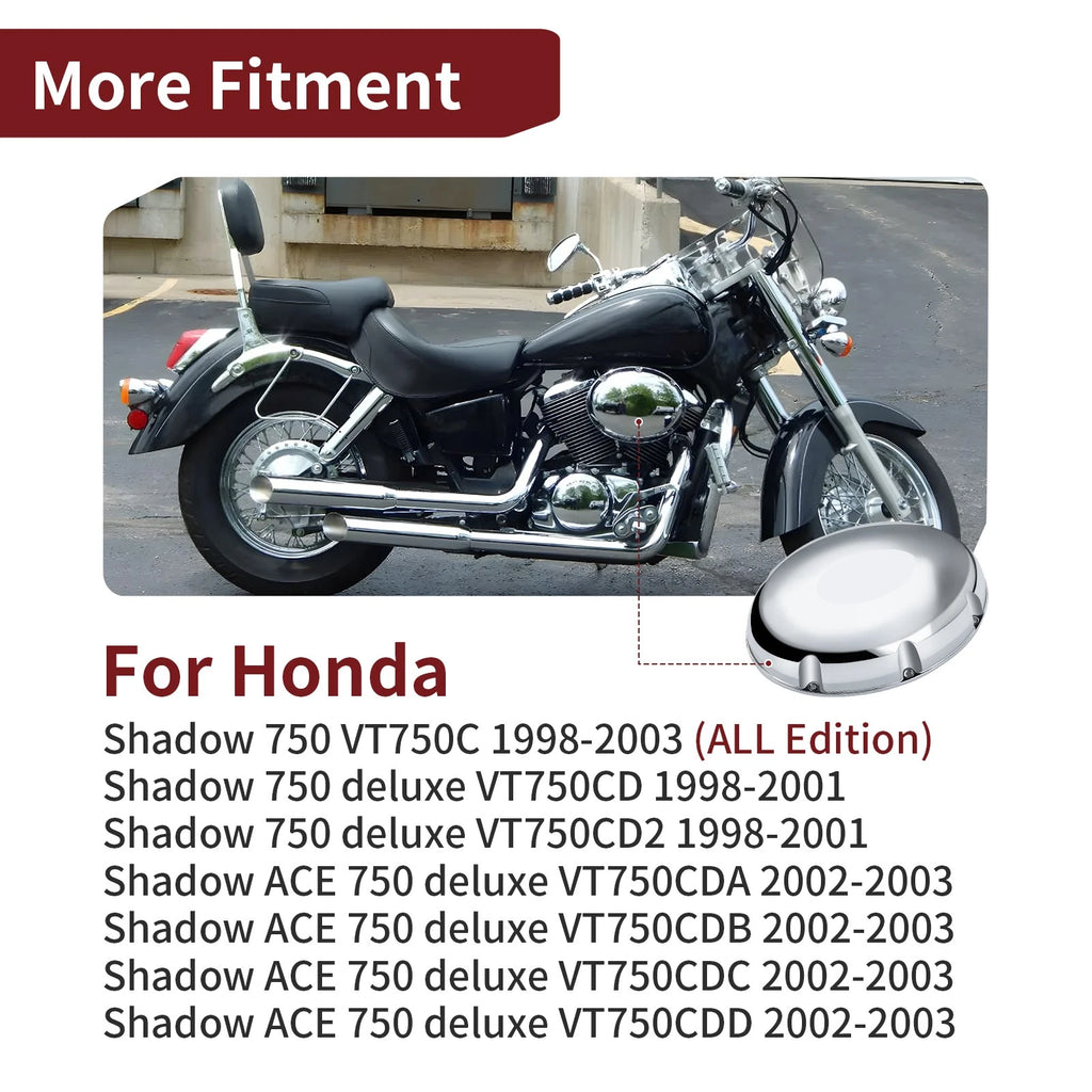 Air Intake Cover for Honda Shadow ACE 750/VT Deluxe (1998–2003) Chrome