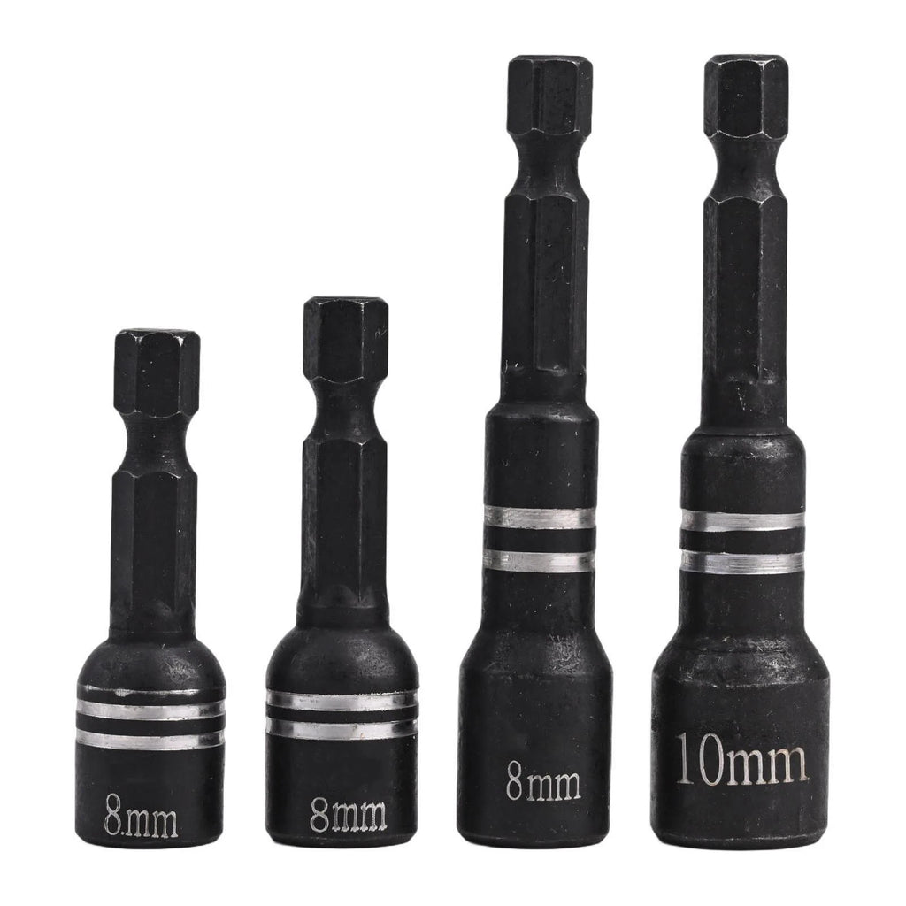 4Pcs Hex Shank Magnetic Socket Nut Driver Set for Automotive