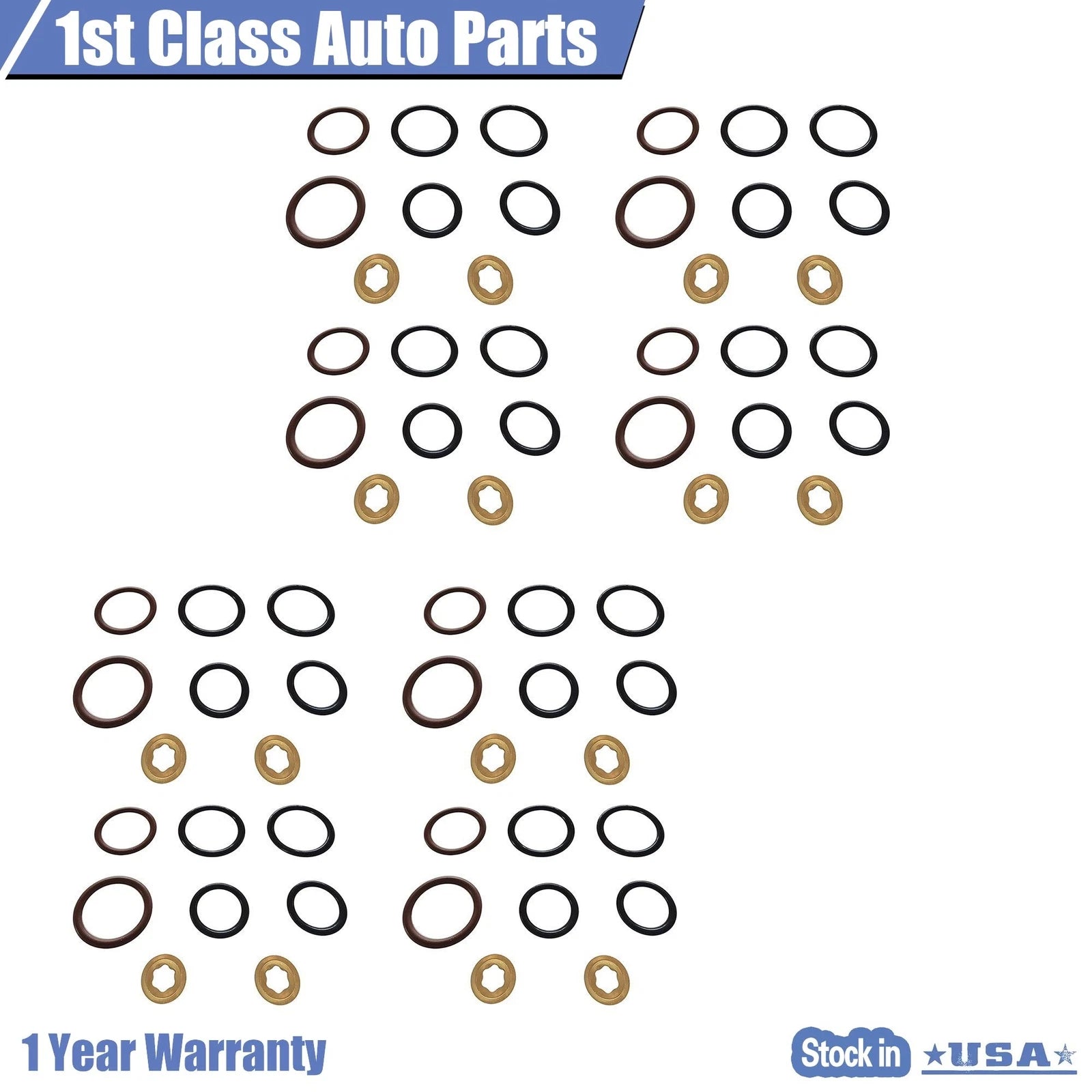 8X Turbo Diesel Fuel Injector O-Ring Kit for Ford E350 Van (2004–2005)
