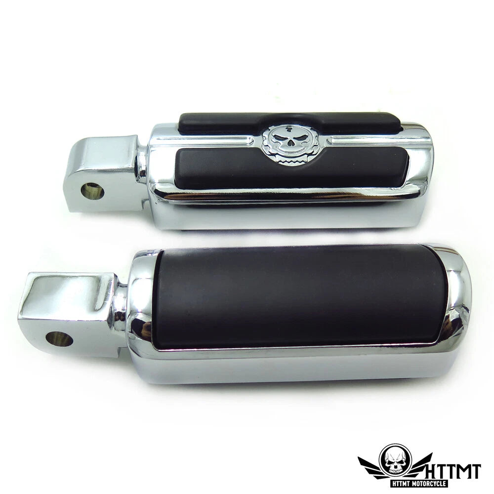 Chrome Gear Skull Footpegs for Yamaha Road Star Warrior (2002–2009)